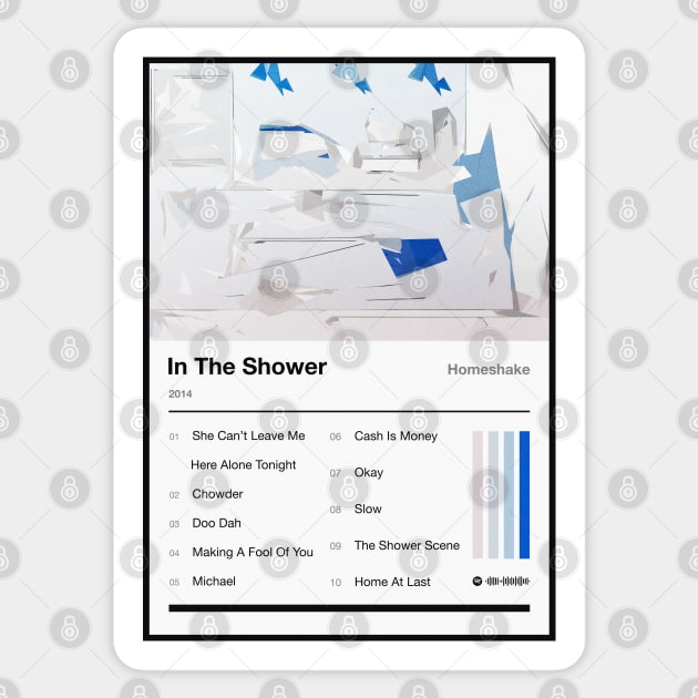 In The Shower Tracklist Sticker by fantanamobay@gmail.com